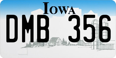 IA license plate DMB356