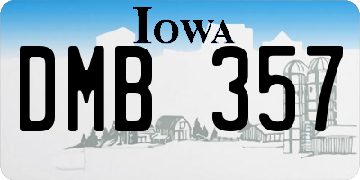 IA license plate DMB357