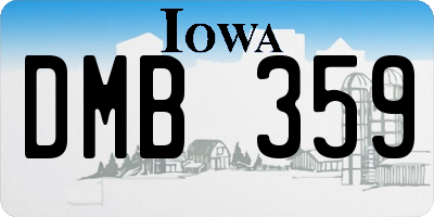 IA license plate DMB359