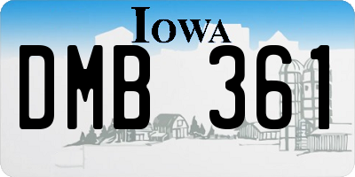 IA license plate DMB361