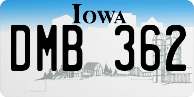 IA license plate DMB362