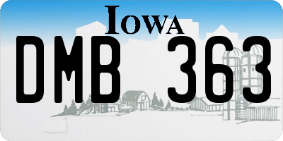IA license plate DMB363