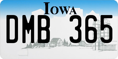 IA license plate DMB365