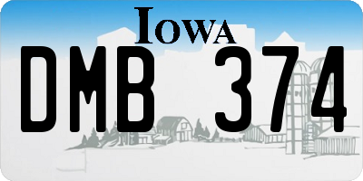 IA license plate DMB374