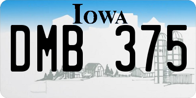 IA license plate DMB375
