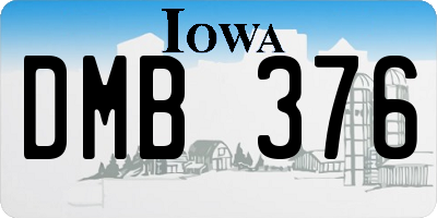 IA license plate DMB376