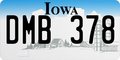 IA license plate DMB378