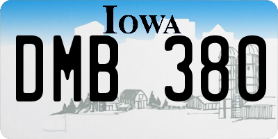 IA license plate DMB380
