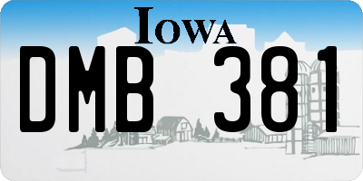IA license plate DMB381