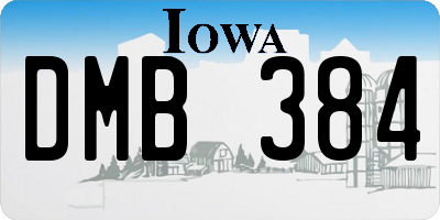 IA license plate DMB384