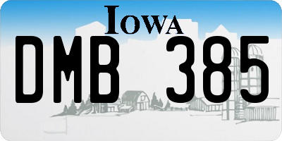 IA license plate DMB385