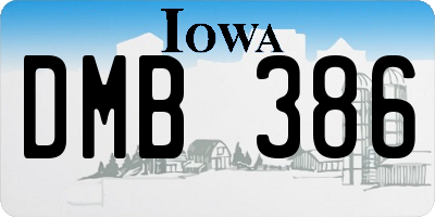 IA license plate DMB386