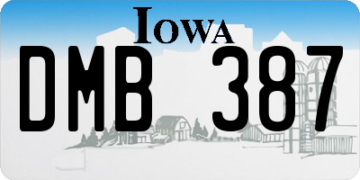 IA license plate DMB387
