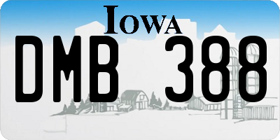 IA license plate DMB388