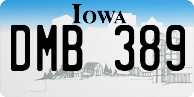 IA license plate DMB389