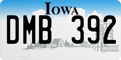 IA license plate DMB392
