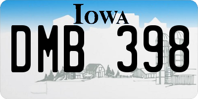 IA license plate DMB398
