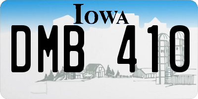 IA license plate DMB410