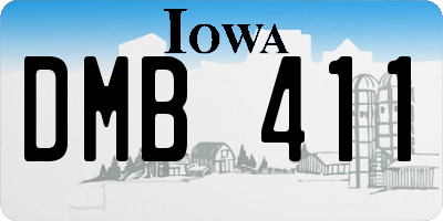 IA license plate DMB411