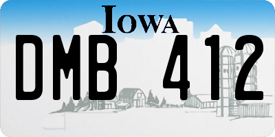 IA license plate DMB412
