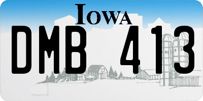 IA license plate DMB413