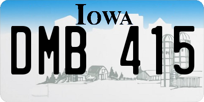 IA license plate DMB415