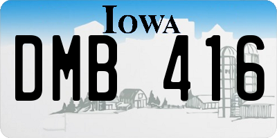 IA license plate DMB416