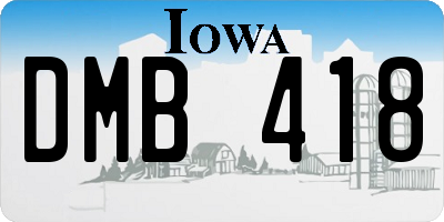 IA license plate DMB418