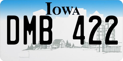 IA license plate DMB422