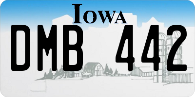 IA license plate DMB442