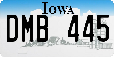 IA license plate DMB445