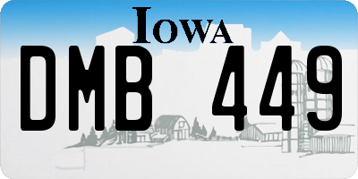 IA license plate DMB449