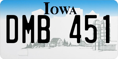 IA license plate DMB451