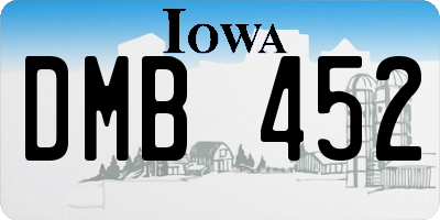 IA license plate DMB452