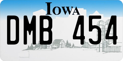 IA license plate DMB454