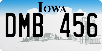 IA license plate DMB456