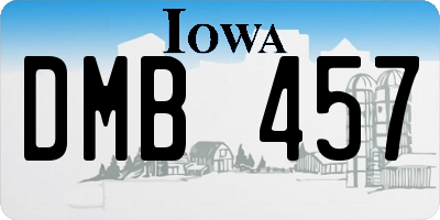 IA license plate DMB457