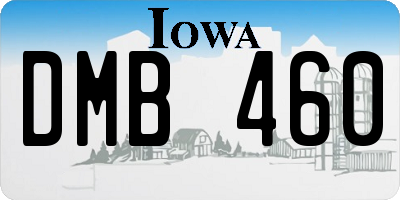 IA license plate DMB460