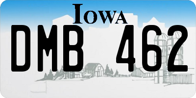 IA license plate DMB462