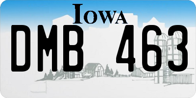 IA license plate DMB463