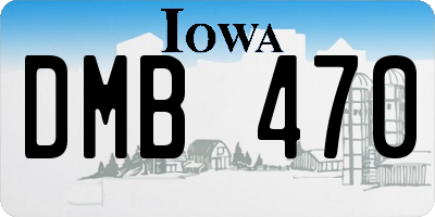 IA license plate DMB470