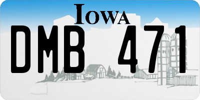 IA license plate DMB471