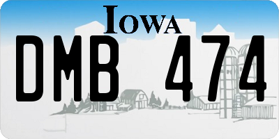 IA license plate DMB474