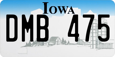 IA license plate DMB475