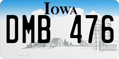 IA license plate DMB476