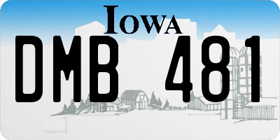 IA license plate DMB481