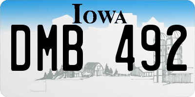 IA license plate DMB492