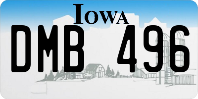 IA license plate DMB496
