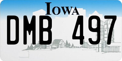 IA license plate DMB497