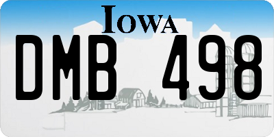 IA license plate DMB498